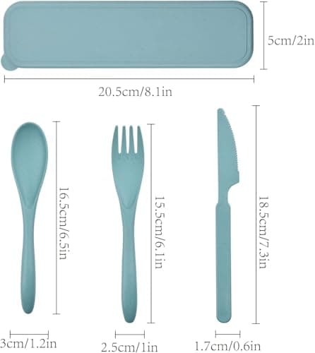 Zoyiancy 2Pcs Cutlery Set, Reusable Travel Fork Knife Spoon Set — view 2