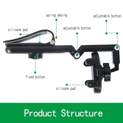Sun Visor Phone Holder, 360° Rotatable Adjustable Car Mount for All Smartphones(Black) — view 4