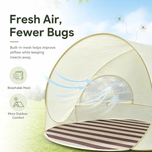 Baby Beach Tent Pop Up, UPF 50+ Sun Shelter with Mosquito Net — view 5
