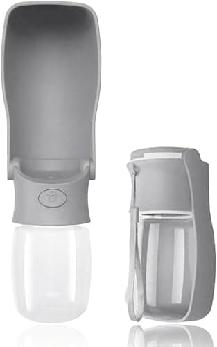SOICTA Portable Dog Water Bottle for Walking 19 OZ or 12 OZ Portable Pet Water Bottles for Puppy Small Medium Large Dogs Water Dispenser Bowl Dog Accessories(12OZ Grey)
