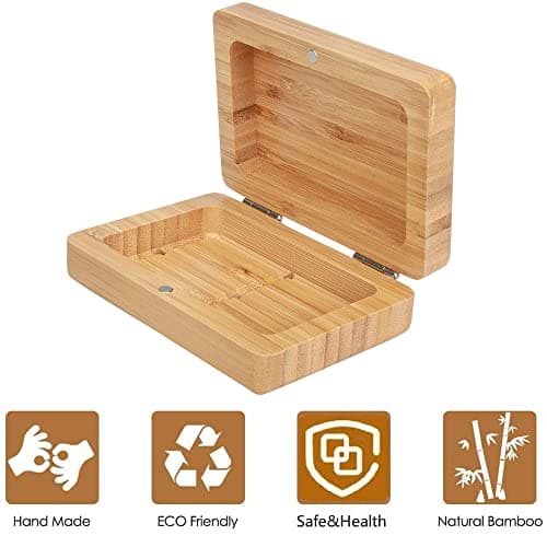 Home Storage Box, Handmade Bamboo Wooden Soap Holder, Bathroom Soap Dish, Natural Square Soap Box, Natural Bamboo Soap Holder Wood — view 2