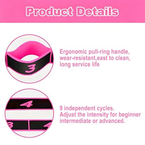 Stretching Yoga Band, An Adult Resistance Band for Gymnastics, Yoga, and Latin Training, Equipped with 8 Adjustable Loop Elastic Fabric Bands for Physical Therapy, Pilates, Dance, and Fitness (Pink) — view 3