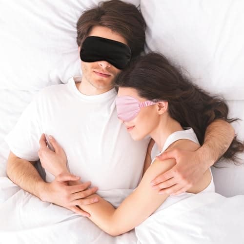 2 Pcs Silk Sleep Mask with Adjustable Strap Soft Blindfold Eye Cover Satin Blackout Eye Mask Deep Rest Eye Sleeping Shade Cover for Women Men Team Building Games Party Night Travel Nap — view 6