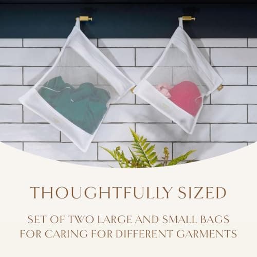 Hayden Hill Organic Cotton Mesh Laundry Bags for Delicates & Travel, 2 Pack — view 6