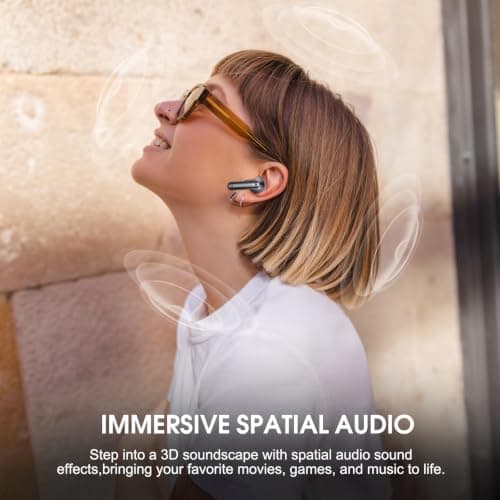 AI Adaptive Noise Cancelling Wireless Earbuds Bluetooth 6.0 Headphones 60H — view 5