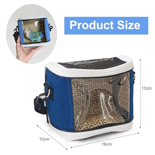 Bird Travel Carrier, Bird Travel Bag, Bird Carrier, Bird Parrot Backpack, Parrot Travel Cage, Lightweight, Easy to Carry, for Parrot Parakeet Mini Animals for Travel Hiking Camping, 16CM x 13CM x 9CM — view 2