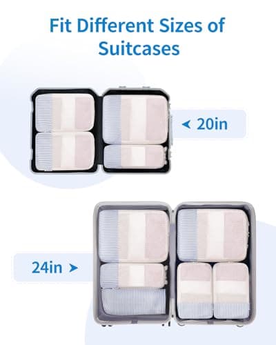 Narwey 6 Set Compression Packing Cubes for Suitcases, Travel Storage Bags — view 5