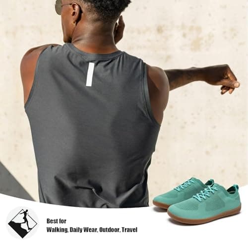 HOBIBEAR Women Barefoot Shoes Men Wide Toe Box Trail Running Mesh Trainers Breathable Comfortable Zero Drop Sole Minimalist for Outdoor Casual Daily Gym Travel Training Walking Green 6.5 — view 6
