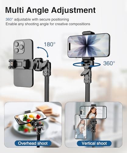 JOILCAN 200cm Tall Phone Tripod for Smartphone with 25cm Gooseneck Overhead — view 5