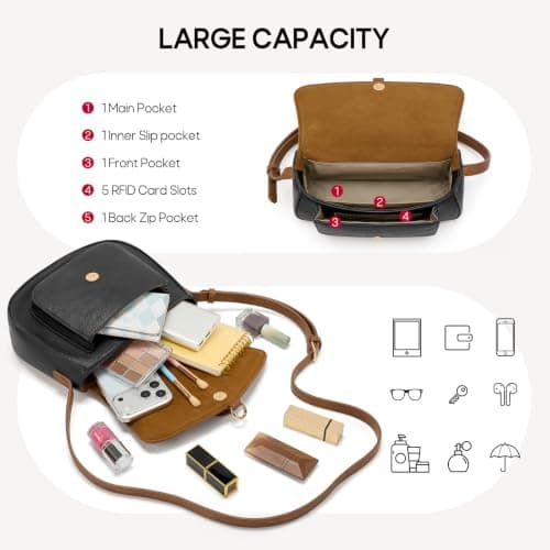 RAINSMORE Crossbody Bag for Women RFID Blocking Handbags & Shoulder Bags — view 4