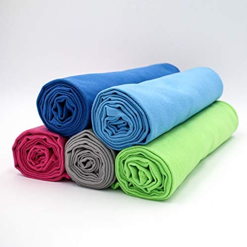 Invool Microfiber Towel, 50X100cm 5 Colours with Carry Bag - Quick Dry Towel for Travel, Camping, Fitness, Beach, Vacation, Fast Drying and Absorbent (Light Blue) — view 5