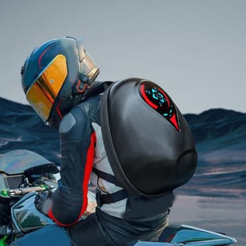 TIKATARER LED Backpack for Motorcycle Riding, Half Face Helmet Storage — view 5