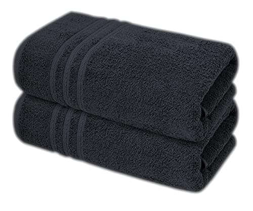Extra Large Jumbo Bath Sheets Pack of 2 | 100% Cotton Bath Towels 85 x 200 cm | Luxury Hotel Quality Oversized Beach Towels | Soft, Thick & Highly Absorbent (BLACK)