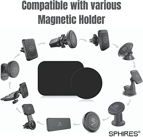 sphires 4 Pack Metal Plate for Magnetic Phone Car Mount 4 X Rectangle Metal Plate for Car Magnetic Phone Holder — view 4