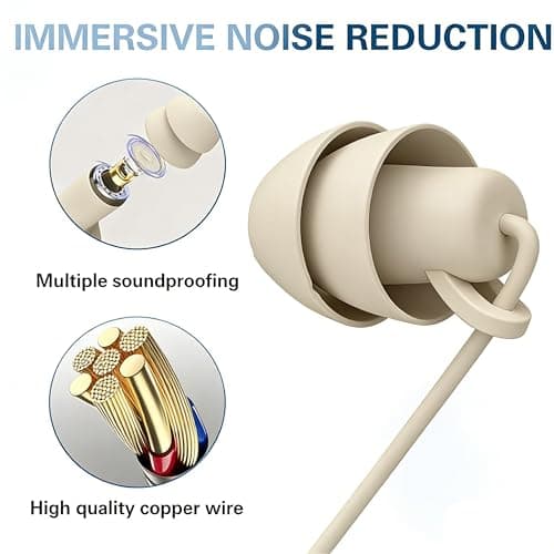 Sleep Earbuds, Soft Lightweight Wired Noise Cancelling Small Canal — view 4