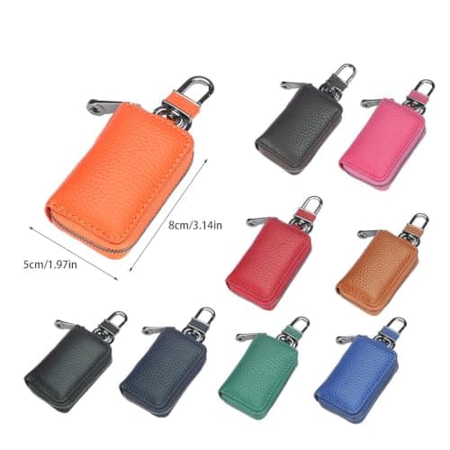 Zymoplas Retro Leather Wallet Portable Beach Door Car Keys Purse Fashion Soft Credit Card Organizer Pocket Holder Women Men, Green — view 4