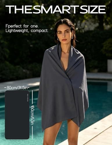 WATER TIME Beach Towel Sand-Free 3x Fast Dry Folds Small, White — view 2