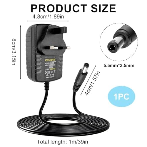 5V 3A Baby Swing Charger Power Cord, 15W AC to DC Power Supply Adapter — view 5