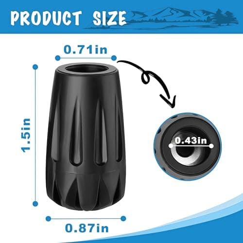 8 Pack 11mm Trekking Pole Tip Protectors Compatible with Black Diamond — view 2