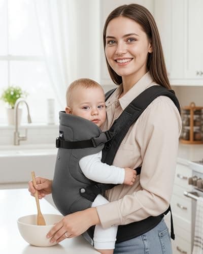 4-in-1 Cotton Blend Baby Carrier 0-36 Months (3.6-14.5 kg), Grey Black — view 3