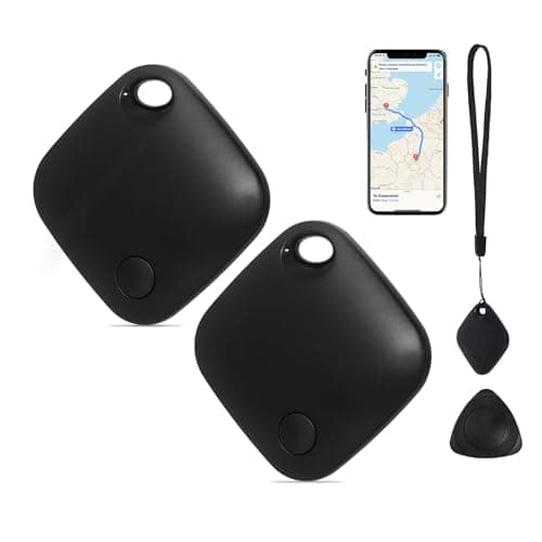 AURTEC Smart GPS Tracker for Pets, Vehicles, Keys & Luggage - Compatible with Apple Find My App (iOS Only), Real-Time Global Location Tracking, Long Battery Life, Geo-Fencing, 2 Pack