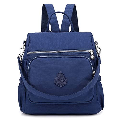 Estwell Women Backpack Ladies Rucksack Handbag Anti-theft Waterproof Nylon School Bag Travel Casual Daypack Fashion Shoulder Bag, Dark Blue