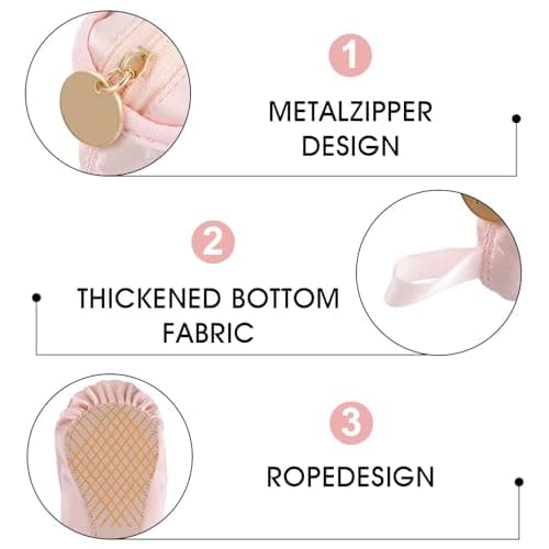 Tucnoeu Ballet Shoe Makeup Bag,Ballerina Slipper Make up Pouch Bag,Pink Portable Bow Make up Bags Small Cosmetic Mini Makeup Bags for Girls — view 3