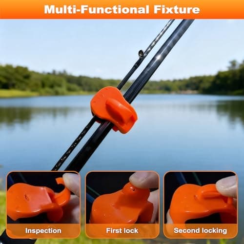 Multifunctional Rod Holder, 8 PCS Portable Takedown Beach Fishing Rod Holder, High-Elastic Rubber Pole Clips, Auto Fixed Tackle Ties Cable for Various Sizes Poles — view 4