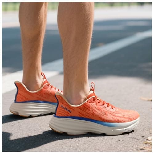 ALLSWIFIT Men's Slip On Walking Shoes Running Tennis Sneakers,Orange,10 — view 3
