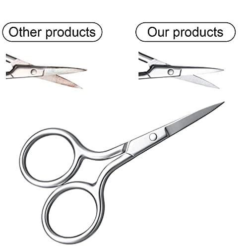 Stainless Steel Facial Hair Scissors - Small Straight Tip Scissors for Eyebrows, Nose, Moustache, Beard & Eyelash — view 5