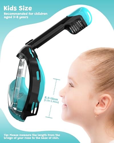 ACURE Kids Snorkel Mask Full Face SN03, Anti-Fog & Dry Top Snorkel Set, Snorkeling Gear with Easier Breathing System for 3-8 Years Old Swimming Beginners — view 3