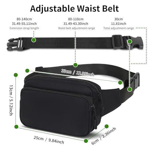 IHIGOGOFA Bumbags Waist Fanny Pack Fashion Bum Bag with 30cm Extended Belt for Dog Walking Climbing Hiking Travel Cycling Girls Ladies Men Women — view 6