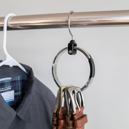 Multipurpose Closet Hanger - 2-Pack | Multi Hangers Saving Space for Clothes Hangers | Metal Hangers for Belts, Bags, Ties, Baseball Caps, Scarves, Jewelry | Heavy Duty Hanging Wardrobe Organiser — view 2