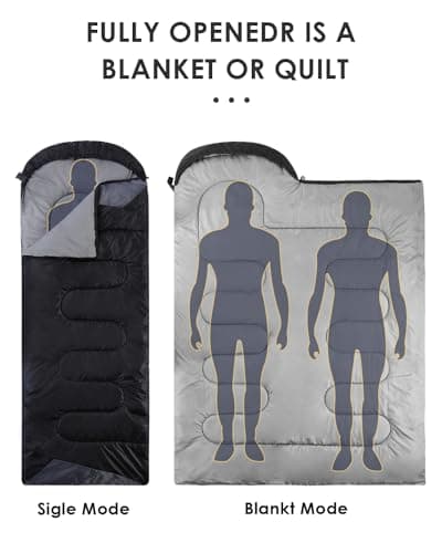 Sleeping Bags for Adults Backpacking Lightweight Waterproof- Cold Weather Sleeping Bag for Girls Boys Mens for Warm Camping Hiking Outdoor Travel Hunting with Compression Bags — view 4