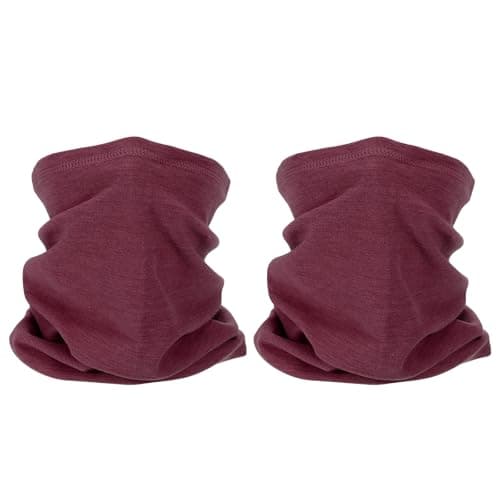 PATIKIL Winter Neck Warmer, 2 Pack Windproof Neck Gaiter Cold Weather Scarf Face Covering Ski Gaiter for Men Women, Wine Red