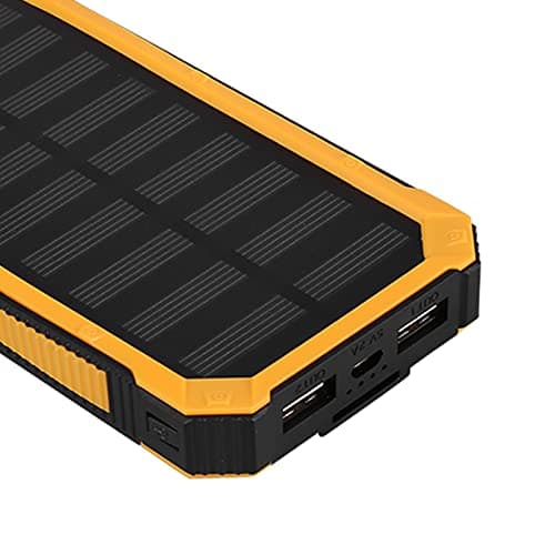OPPWONG Dual USB 20000mAh Fast Charging Solar Power Bank Case Kit for Outdoor Activities (Yellow) — view 4