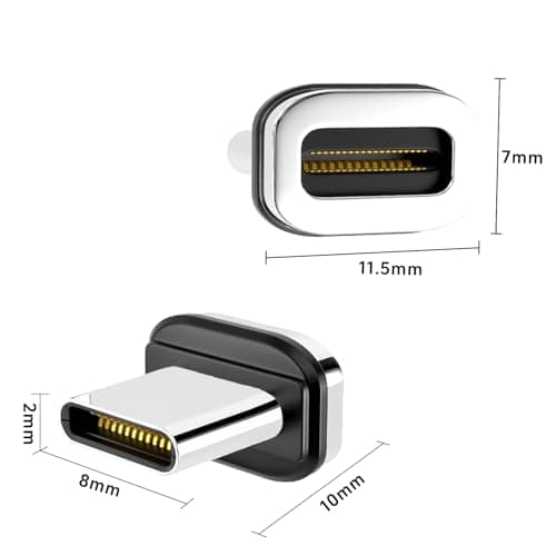 IVIVTOR USB C Magnetic Adapter - 3 Pieces USB-C Magnetic Adapter Head - TPY C Magnetic Plug Connector for 24 Pin Magnetic USB — view 6