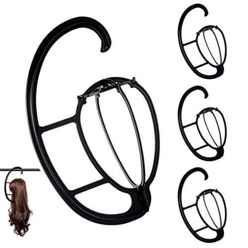 Dreamlover Portable Wig Hangers, Air Dry Wig Quickly, Black, 4 Sets