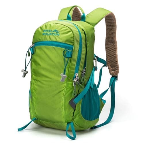 POWER KING Lightweight Hiking Backpack with Rainproof Cover 20L Foldable Travel Rucksack Bag for Women Men Outdoor Casual Daypack for Student, Fit for 14 inch Laptop (Grass Green, 20L)