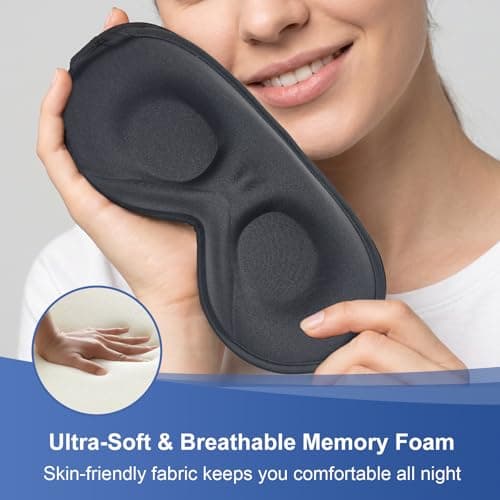 SAUNORCH 3D Contoured Sleep Mask, 100% Blackout Eye Mask for Sleeping — view 5