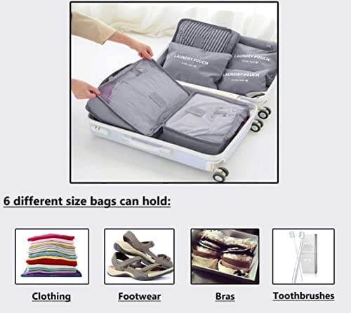 Styleys Set of 6 Packing Cubes Travel Organizer, MAROON, Standard, Modern — view 3