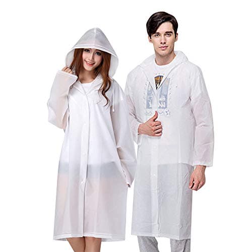 Vicloon Portable Raincoat, 2 Pack Rain Poncho Adult Waterproof with Hoods and Sleeves, Reusable Rain Resistant Poncho for Camping, Emergency Situations, Travel