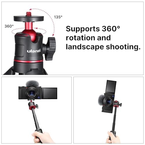 ULANZI MT-08 Compact Travel Tripod - Portable Mini With 1/4 Inch Screw - Compatible With Sony ZV1/RX100 VII/RX1R II, Canon G7X Mark, Fujifilm X100V, Leica Q2 — view 3