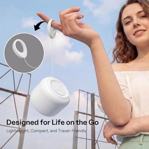 Bobtot Portable Bluetooth Speakers with Strap Mini Speaker, White — view 6