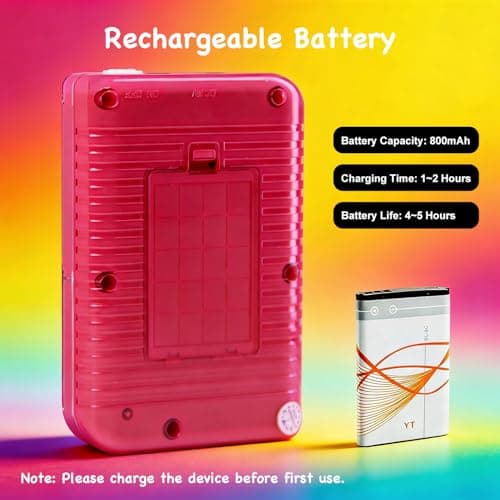 Kids Handheld Game Console Built-in 289 Classic Games, Portable Video Game Console with 2.8" Color Screen, Rechargeable Battery, Handheld Electric Game for Boy Girl (Red) — view 4