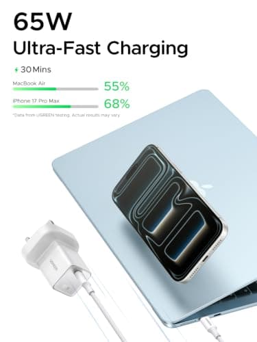 UGREEN Nexode Air 65W USB C Charger with Cable, Foldable GaN Fast Charger — view 2