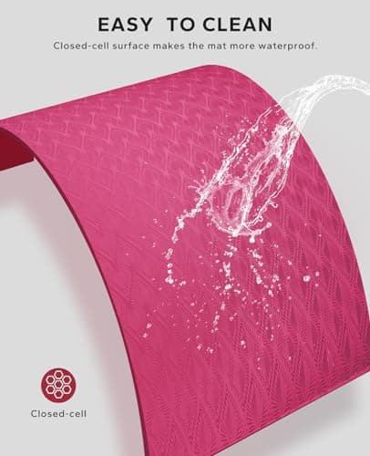 HAPBEAR Large Yoga Mat for Women- 183×116cm×6mm, TPE Non-Slip, Durable, Extra Large Thick Wide Exercise Mat for Pilates,Gym,Workout,Home,Fitness, (Barefoot Exercise)-Pink — view 6