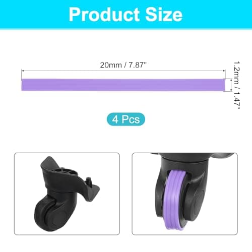 sourcing map 4Pcs Luggage Wheels Covers, Anti-Noise Luggage Wheel Silent Protector Covers for Luggage Suitcases or Office Chairs Caster, Purple — view 2