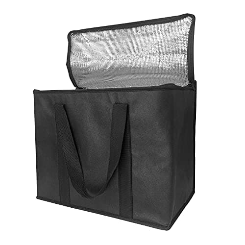 Set of 2 XL Large Premium Quality Insulated Collapsible Cooler Bag with Zipper Closure,Reusable Grocery Shopping Bag Keep Food Hot or Cold,Ideal for Uber Eats,Instacart,Restaurant Food Delivery — view 2