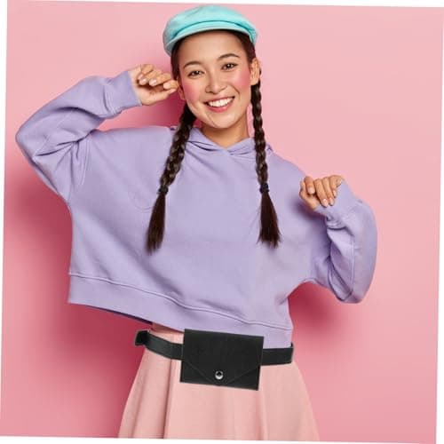 Abaodam Girls Waist Bag Small Fanny Pack Black Kids Belt Bag for Girls Fashion Mini Hip Pack Casual Travel Outdoor Use — view 3